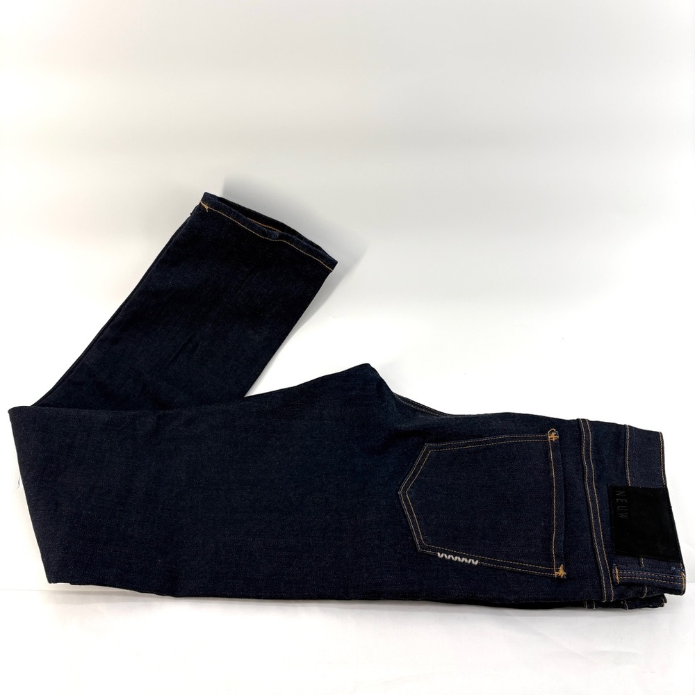 NEUW Men’s Dark Wash Slim‎ Straight Jeans Premium Denim Contrast Stitching